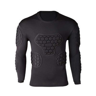 Shinestone Adult Men's Goalkeeper Armor BodyShield Padded Compression Long Sleeves Shirt with Sponge Protector for Football Baseball(Shirt-02,X-Large)