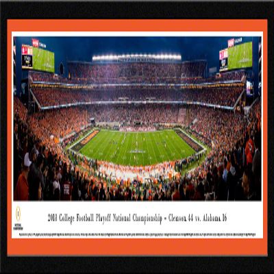 2018 College Football National Championship - Clemson vs Alabama - Orange Single Mat, Select Framed Picture by Blakeway Panoramas