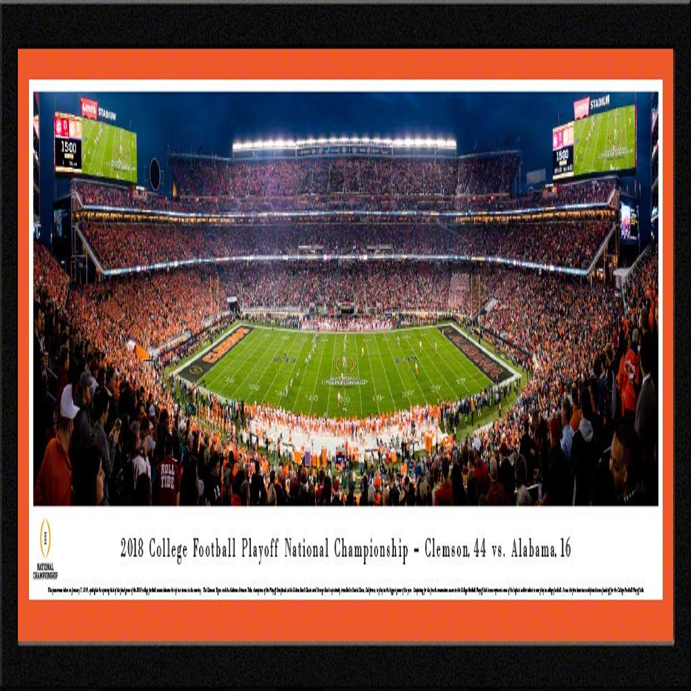 2018 College Football National Championship - Clemson vs Alabama - Orange Single Mat, Select Framed Picture by Blakeway Panoramas