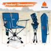 Goplus Swivel Camping Chair, Portable Lawn Chair for Adults w/Cup Holder & Carrying Bag, Folding 360-degree Free Rotation Chair for Fishing Picnic Hiking Hunting Outdoor (Blue) view 3