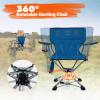 Goplus Swivel Camping Chair, Portable Lawn Chair for Adults w/Cup Holder & Carrying Bag, Folding 360-degree Free Rotation Chair for Fishing Picnic Hiking Hunting Outdoor (Blue) view 4