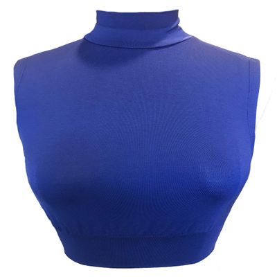 AMAL Muslim Fake Collar Hijab Extensions Neck Cover Under Top USA (Royal Blue, M)