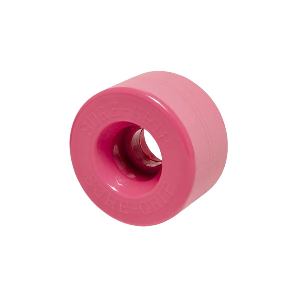 Sure-Grip Velvet Roller Skate Indoor Wheels | Constructed with Vanathane Wheel Material | Fits Precision Bearings - Suitable for Beginners also - Made in USA - 55mm x 31mm- Set of 8 Wheels (Pink)