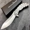 TACTICAL GEARZ Titanium Pocket Folding Knife, Solid Tc4 Titanium Handle, Razor Sharp CPM-D2 Steel DAO Blade, Includes Sheath (Ares) view 1