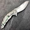 TACTICAL GEARZ Titanium Pocket Folding Knife, Solid Tc4 Titanium Handle, Razor Sharp CPM-D2 Steel DAO Blade, Includes Sheath (Ares) view 3