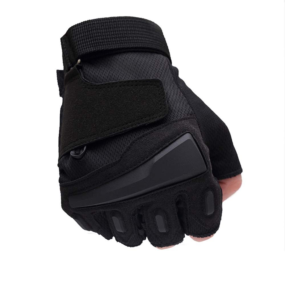 Sports Half Finger Gloves Fitness Non-Slip Cycling Gloves with Adjustable Wristband for Any Season for Men and Women (Black, M)