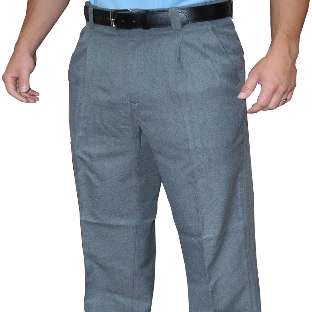 Smitty | BBS-371 | Pleated Combo Pants with Slash Pockets | Baseball Softball | Umpire's Choice! (Heather Gray, 30)