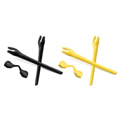 ToughAsNails 2 Pair Ear Socks and Nose Pads Replacement Rubber Kits for Oakley Radar EV Path Sunglass Black&Yellow