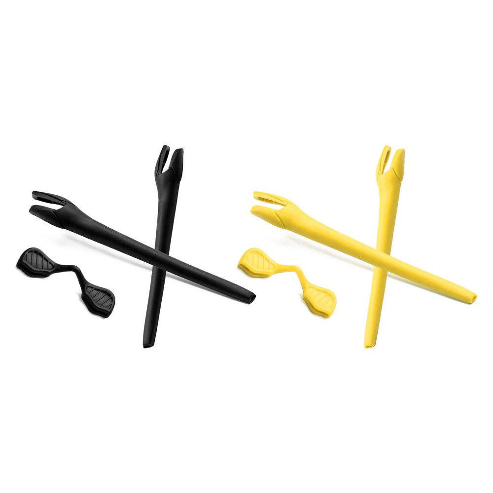 ToughAsNails 2 Pair Ear Socks and Nose Pads Replacement Rubber Kits for Oakley Radar EV Path Sunglass Black&Yellow
