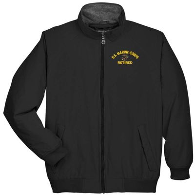 MilitaryBest U.S. Marine Corps Eagle Globe and Anchor Retired 3-Season Jacket Black