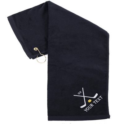 Mato & Hash Custom Embroidered Hockey Team Skate Towels - 10PK Black CE6900