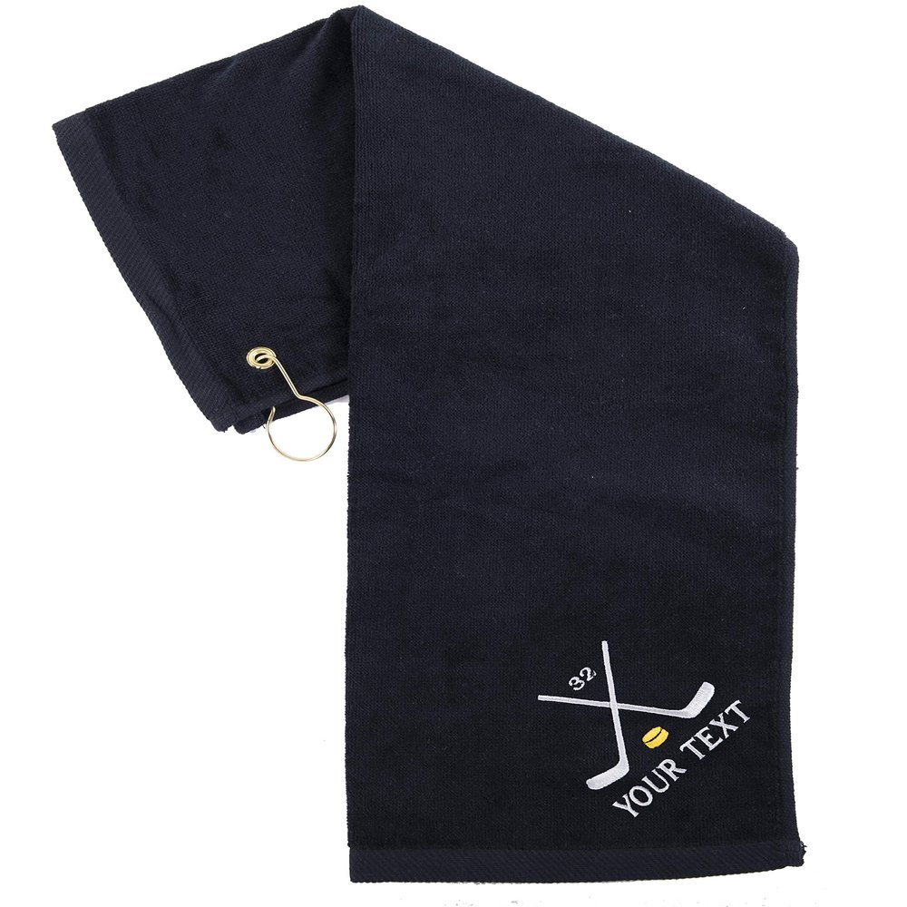 Mato & Hash Custom Embroidered Hockey Team Skate Towels - 10PK Black CE6900
