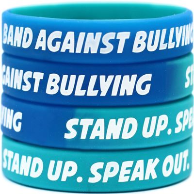 15 Band Against Bullying Wristbands - Stand Up. Speak Out. Bracelet