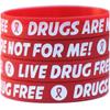 15 Live Drug Free Wristbands - Red Ribbon Week Silicone Wrist Bands view 1