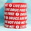 15 Live Drug Free Wristbands - Red Ribbon Week Silicone Wrist Bands view 3