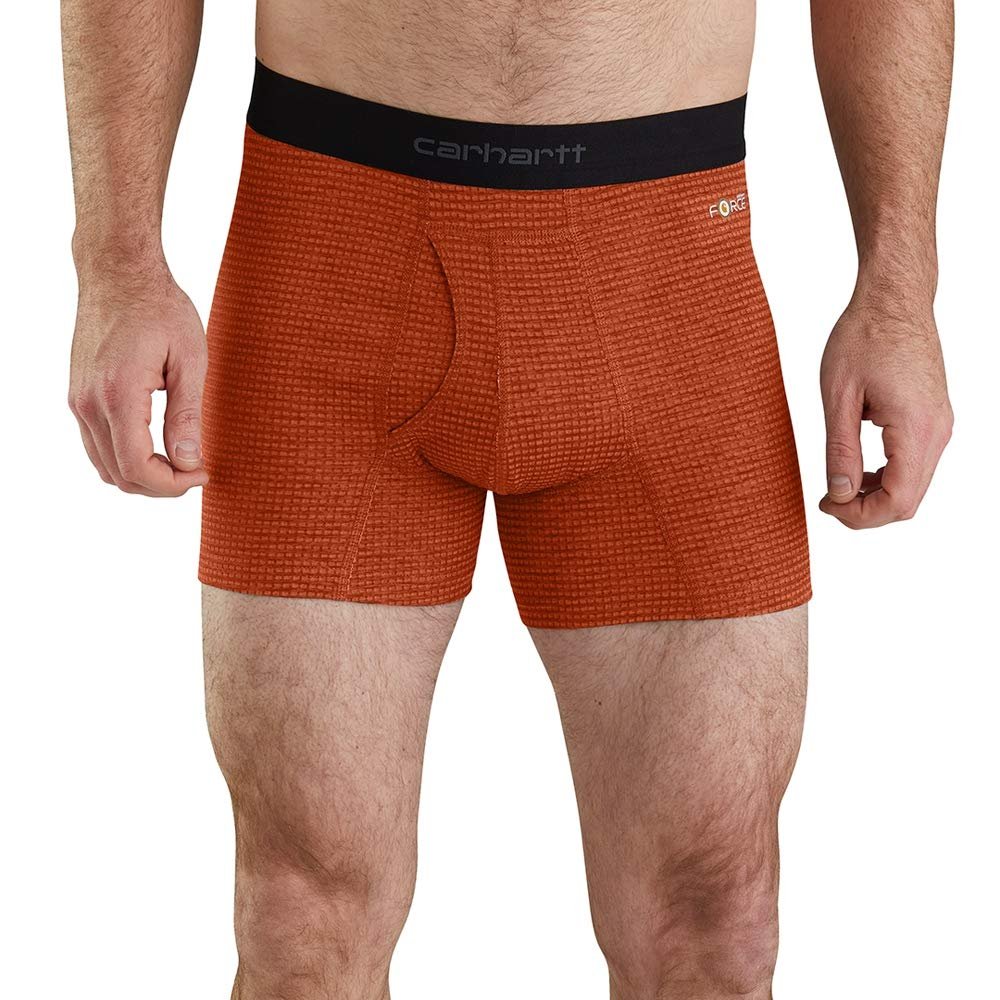 Carhartt Men's MBB122 5 Inch Tech Boxer Brief - 3X-Large Regular - Fired Brick