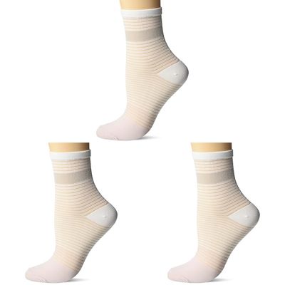 Hue Women's Fashion Shortie Anklet Socks, Assorted Sockshosiery, -White - Stripe, One Size