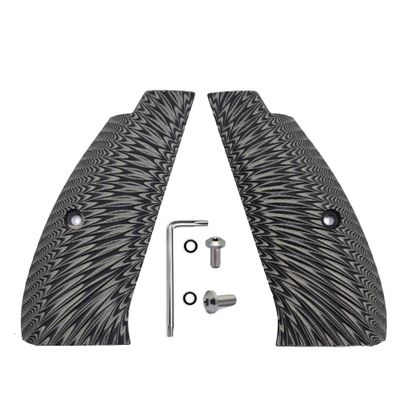 Guuun G10 Grips for CZ-75B Full Size CZ SP-01 Grip Sunburst Texture, Gray/Black