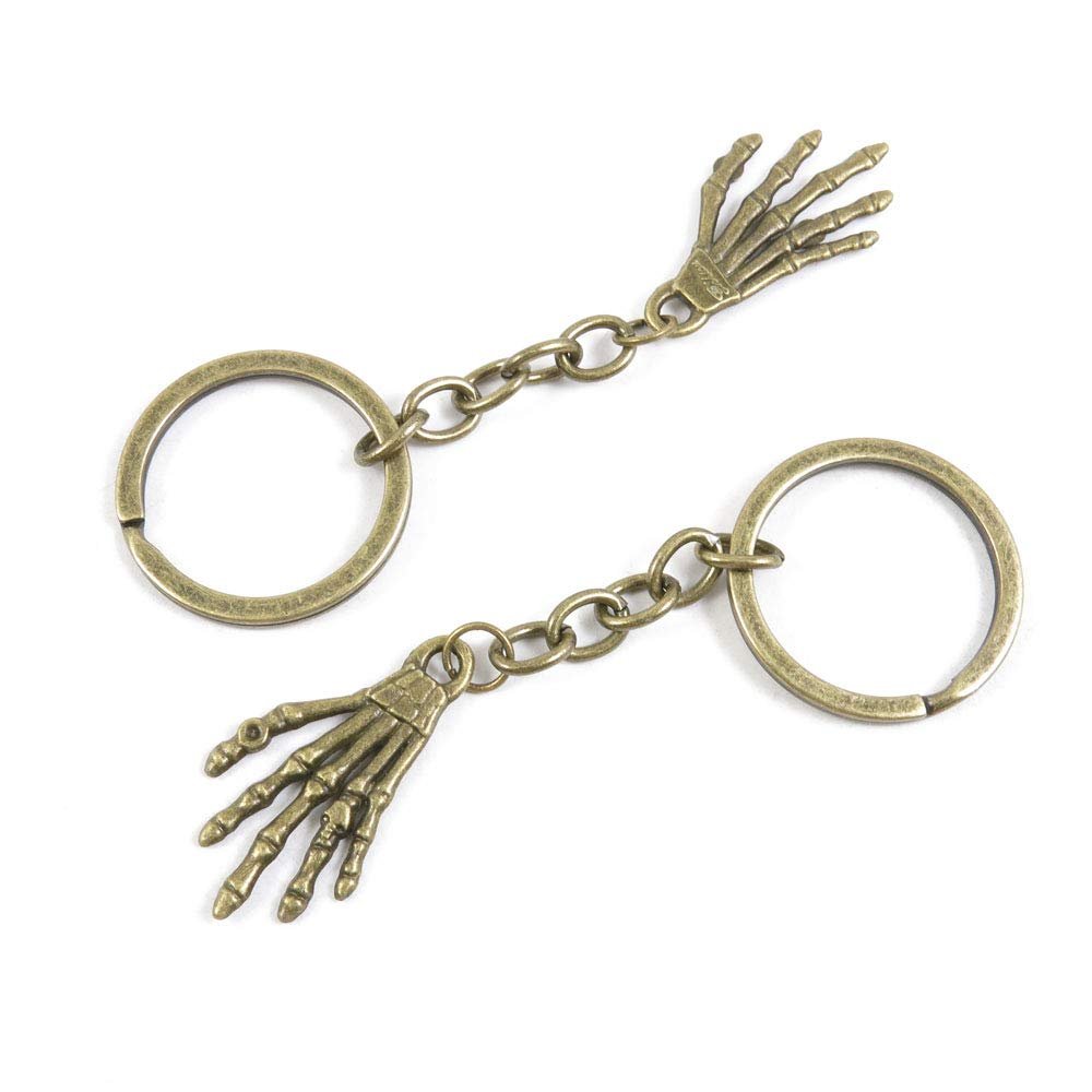 5 Items Keychain Keyring Key Tags Chains Rings Jewelry Bag Charms G4CZ9 Skull Hand