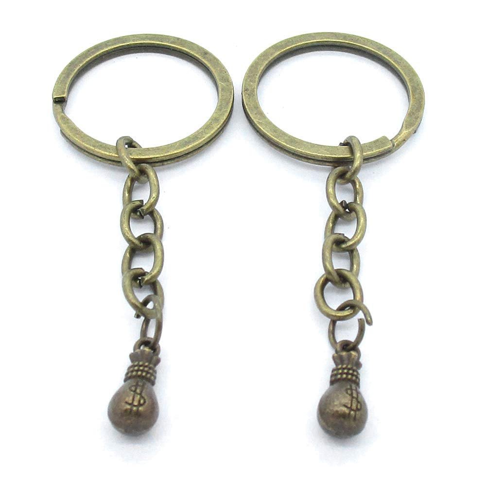 1 Items Keychain Keyring Key Tags Chains Rings Jewelry Bag Charms AA442 Dollar Bag Purse