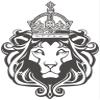Royal Lion with Crown and Mane Black White Round Metal 0.75" Lapel Pin Hat Shirt Pin Tie Tack Pinback view 2