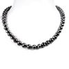 Skyjewels 18" Certified 9mm Round Checker Black Diamond Beads Necklace in Sterling Silver with Free Diamond Studs view 3