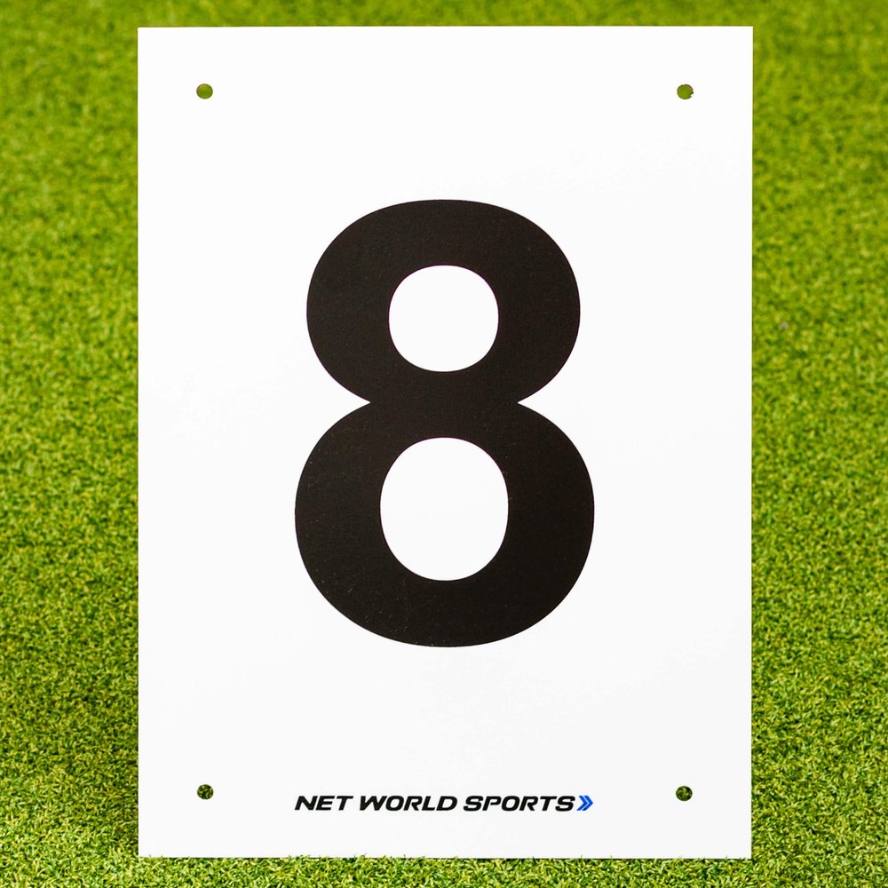 Vermont A4 Number Plates for Sports Pitches & Courts [1-12] | High-Visibility Number Plates (8)