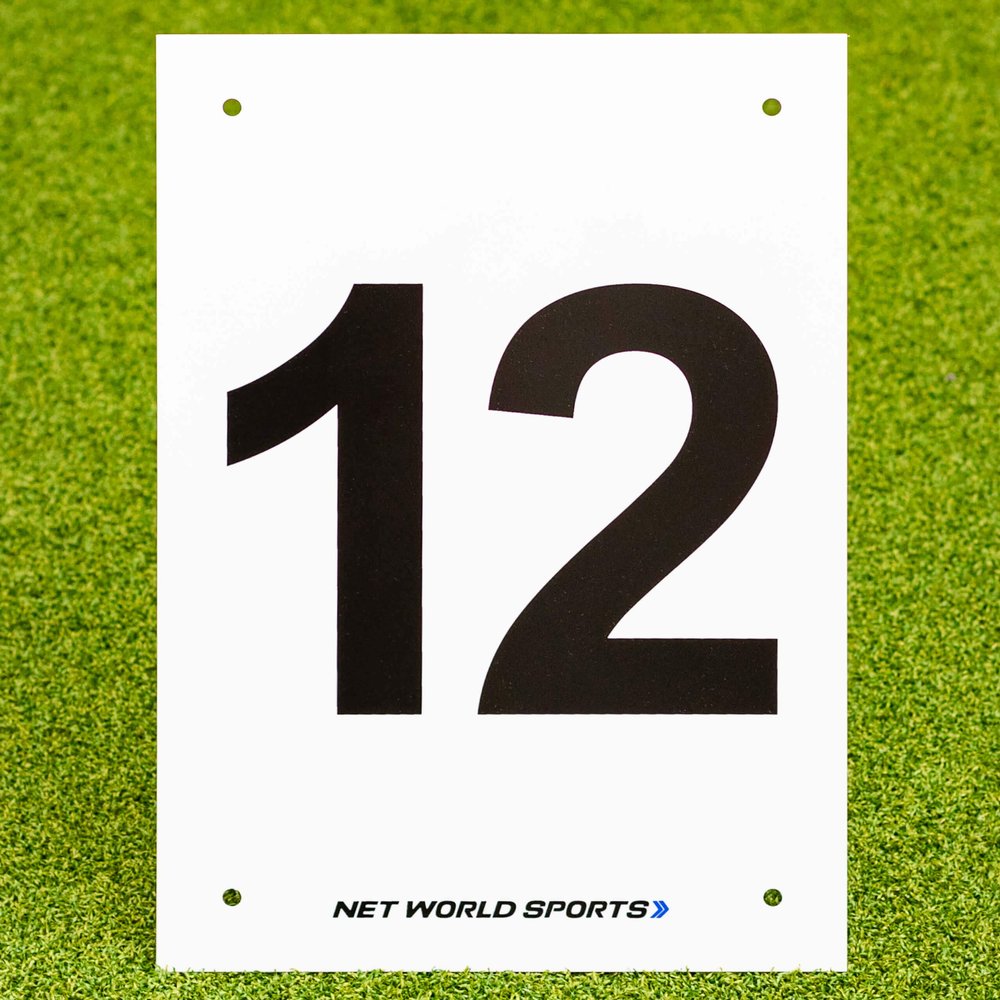 Vermont A4 Number Plates for Sports Pitches & Courts [1-12] | High-Visibility Number Plates (12)