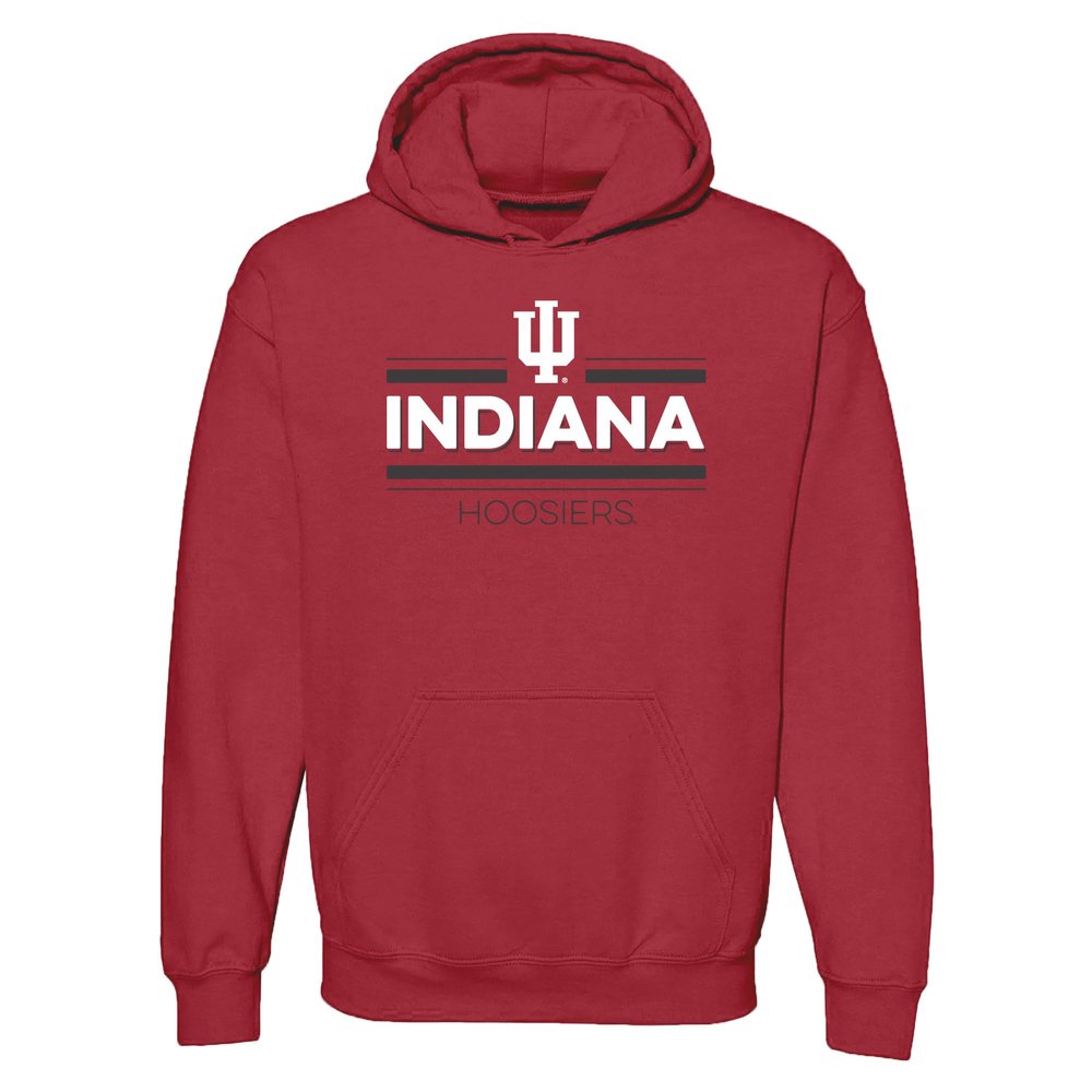 AH1144 - Indiana Hoosiers Double Bar Logo Hoodie - Large - Cardinal