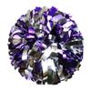 Danzcue 6 Inches Metallic Cheerleading Pom Pom with Baton Handle Pack of 2 (One Size, Purple-Silver) view 1