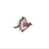 D&H Jewelry Golden Tone Ballet Dancer Dress in Red Tutu Brooch with Paved Rhinestone view 1