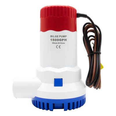 AIRTAK Bilge Pump for Boat DC12V 1500GPH Small Bilge Pump 12 Volt Electric Water Pump Low Noise