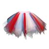 Womens Red Blue Plus Size Puffy Tutu Layered Tulle Petticoat Skirt for Party view 1