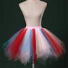Womens Red Blue Plus Size Puffy Tutu Layered Tulle Petticoat Skirt for Party view 2