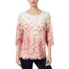 Charter Club Printed Lace-Overlay Top (Vintage Cream Combo, XS) view 1