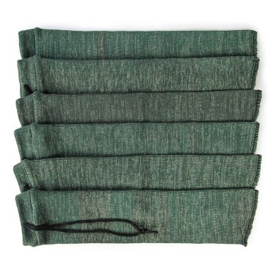 GUGULUZA Extra-Thick Gun Socks for Pistols, Pistol Sock for Handgun, 6 Pack Knit Silicone Treated Handgun Sleeve for Revolver, Drawstring Closure, Anti-Rust (Green)