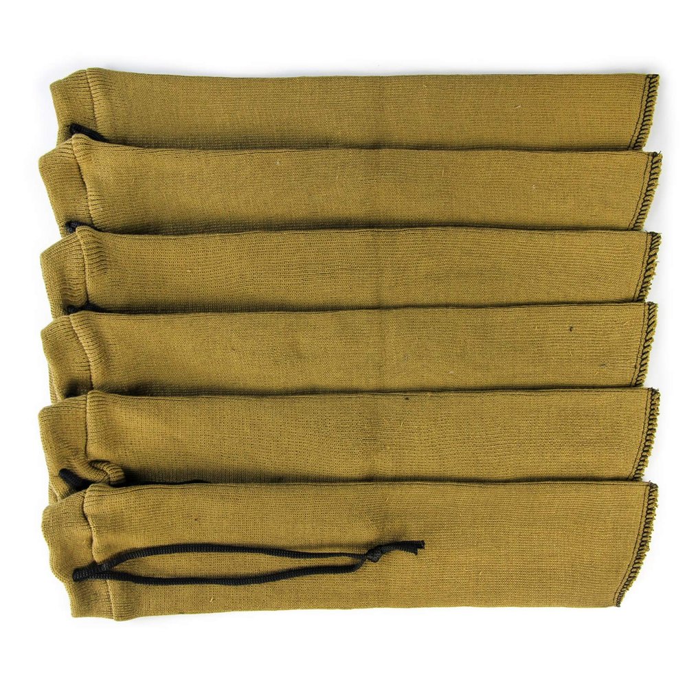 GUGULUZA Extra-Thick Gun Socks for Pistols, Pistol Sock for Handgun, 6 Pack Knit Silicone Treated Handgun Sleeve for Revolver, Drawstring Closure, Anti-Rust (Tan)