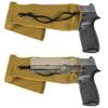 GUGULUZA Extra-Thick Gun Socks for Pistols, Pistol Sock for Handgun, 6 Pack Knit Silicone Treated Handgun Sleeve for Revolver, Drawstring Closure, Anti-Rust (Tan) view 2