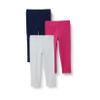 Amazon Essentials Girls' Leggings, Pack of 3, Navy Heather/Raspberry/White, Medium view 1