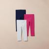 Amazon Essentials Girls' Leggings, Pack of 3, Navy Heather/Raspberry/White, Medium view 4