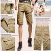 AKARMY Men's Lightweight Multi Pocket Cotton Casual Cargo Shorts,Outdoor Twill Camo Shorts with Zipper Pockets(No Belt) 038 Khaki view 4