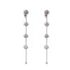 Grace Jun Silver Plated Cubic Zircon Long Tassel Clip on Earrings No Pierced for Women (821 silver clip on) view 1