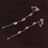 Grace Jun Silver Plated Cubic Zircon Long Tassel Clip on Earrings No Pierced for Women (821 silver clip on) view 2