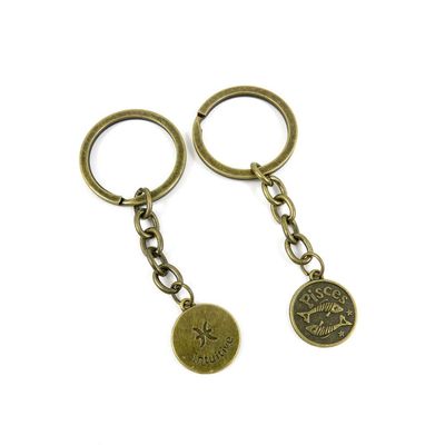 1 Items Keychain Keyring Key Tags Chains Rings Jewelry Bag Charms D7WB6 Pisces Tag