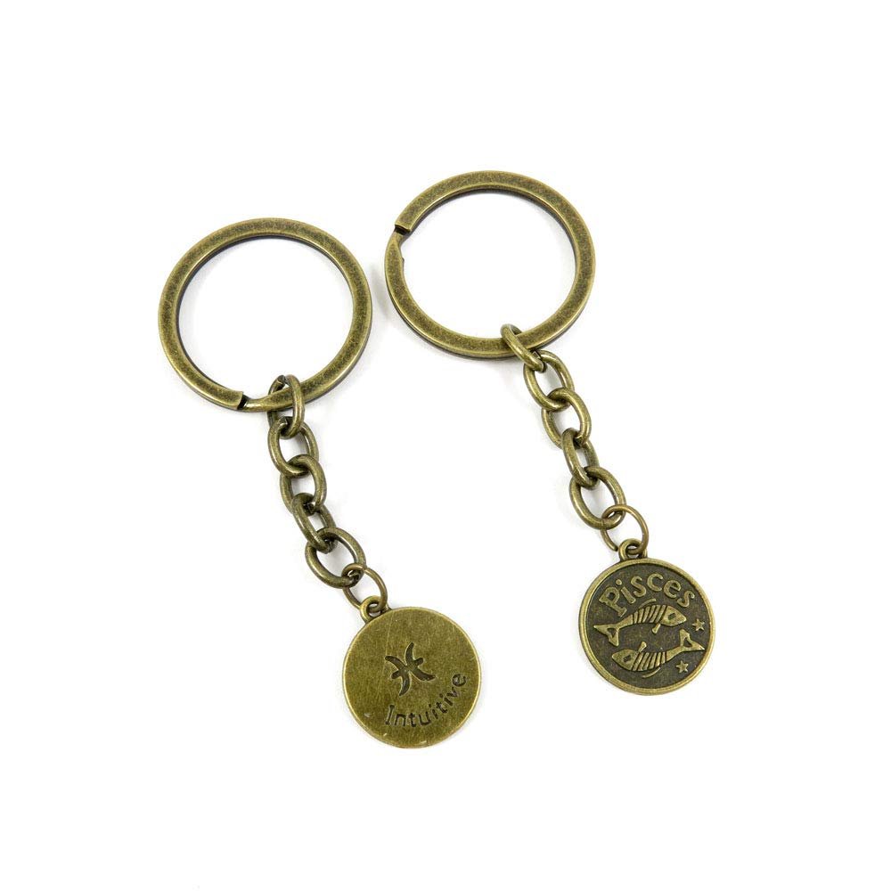 1 Items Keychain Keyring Key Tags Chains Rings Jewelry Bag Charms D7WB6 Pisces Tag