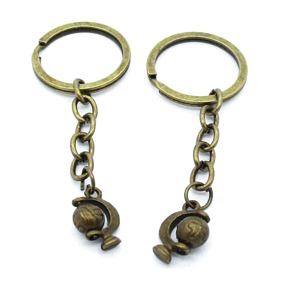 1 Items Keychain Keyring Key Tags Chains Rings Jewelry Bag Charms AA441 Globe