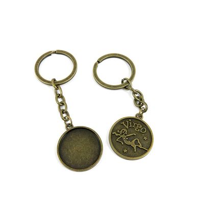 1 Items Keychain Keyring Key Tags Chains Rings Jewelry Bag Charms S2GK4 Virgo Cabochon Blank Tag
