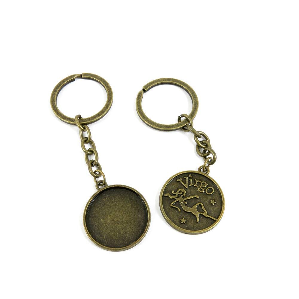 1 Items Keychain Keyring Key Tags Chains Rings Jewelry Bag Charms S2GK4 Virgo Cabochon Blank Tag