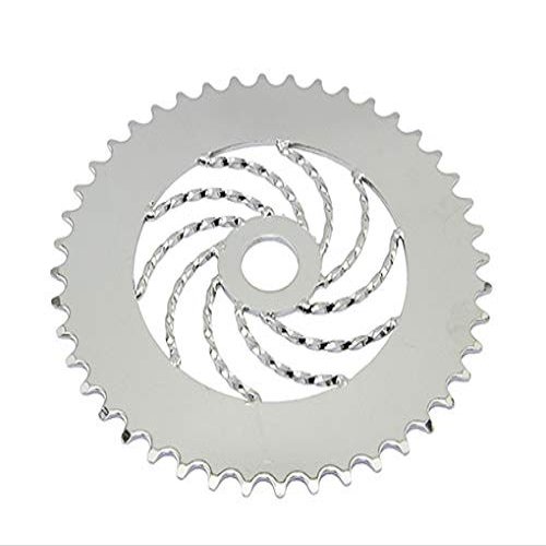 Alta Bicycle Lowrider Twisted Sprocket/Chain Ring (1/2 X 1/8), Various Styles and Colors (Chrome, 44 Teeth Single Twisted)