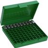 MTM Case-Gard Ammo Box 100 Round Flip-Top 9mm 380 ACP, Green - P-100-9, Ideal for Storing Reloads, Stackable, Scuff-Resistant Textured Surface, Snap-Lok Latch, Guaranteed for 25 Years, Made in USA view 2